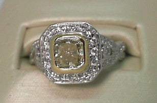 Gabriel & Co Radiant and Round Diamond Semi-Mount Ring in 14K White Gold (1.53tcw) - MJ Christensen Diamonds