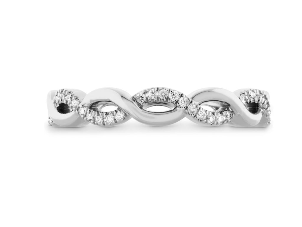 Hearts on Fire Destiny Lace Twist Anniversary Band in 18K White Gold (.14-.20ctw) - MJ Christensen Diamonds