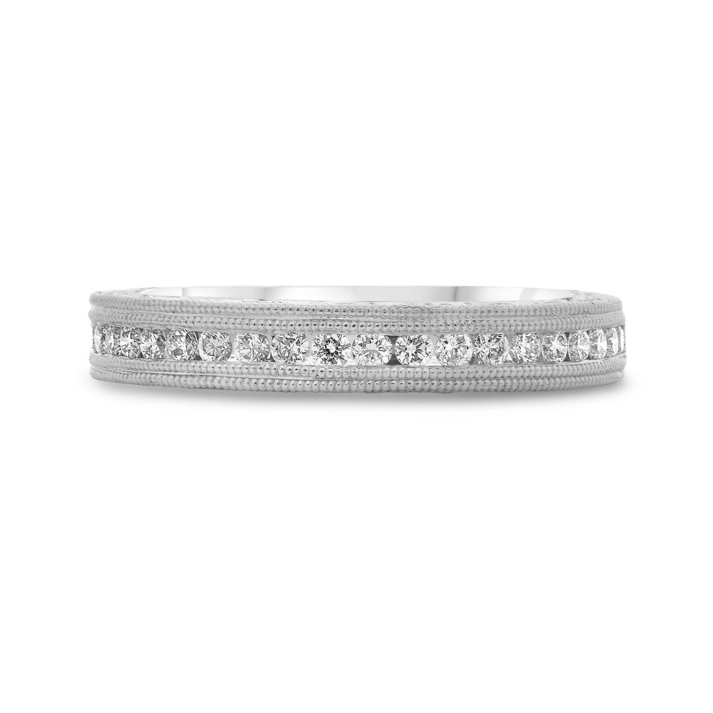 Vintage Ann Band with 0.31ctw GH/SI1 Diamond in 14K White Gold - MJ Christensen Diamonds