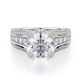 Semi-Mount Engagement Ring with 1.29ctw Diamond Center in 18K White Gold - MJ Christensen Diamonds