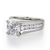 Semi-Mount Engagement Ring with 1.29ctw Diamond Center in 18K White Gold - MJ Christensen Diamonds