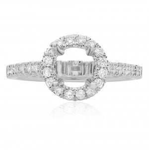 Halo Semi-Mount Engagement Ring in 14K White Gold (0.43ctw) - MJ Christensen Diamonds