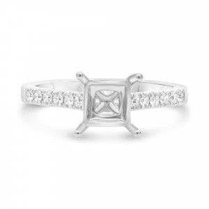 Semi-Mount Solitaire Diamond Engagement Ring in 14K White Gold (0.29ctw) - MJ Christensen Diamonds