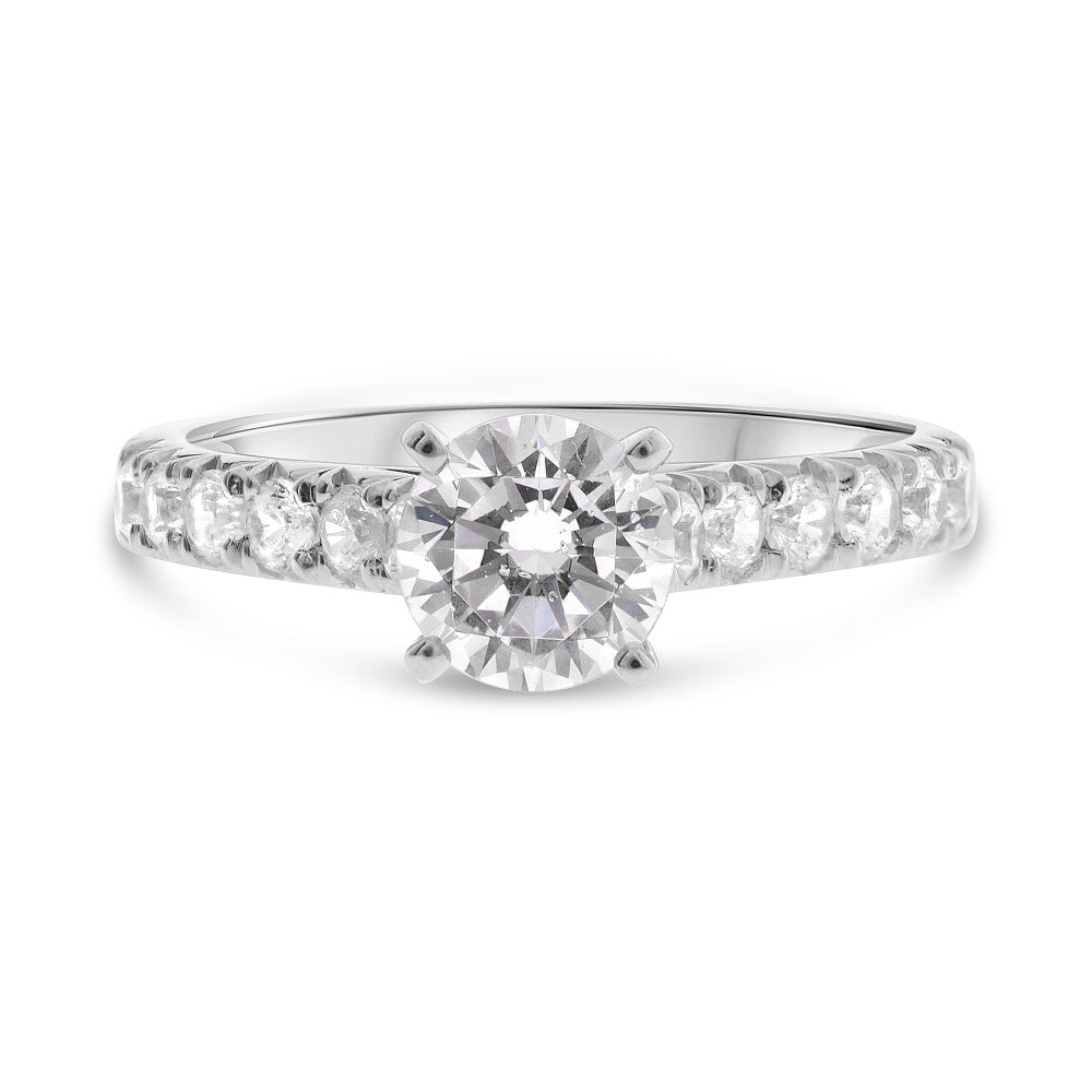 Semi-Mount Engagement Ring with 0.54ctw GH/SI1 Natural Diamond in 14K White Gold - MJ Christensen Diamonds
