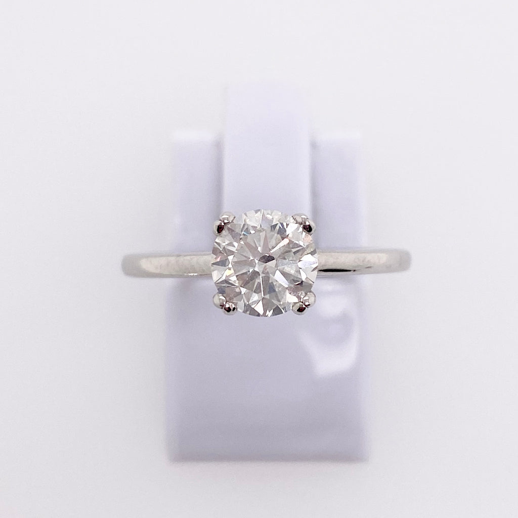 Gabriel & Co Round Diamond Solitaire Ring in 14K White Gold (1.02ct) - MJ Christensen Diamonds
