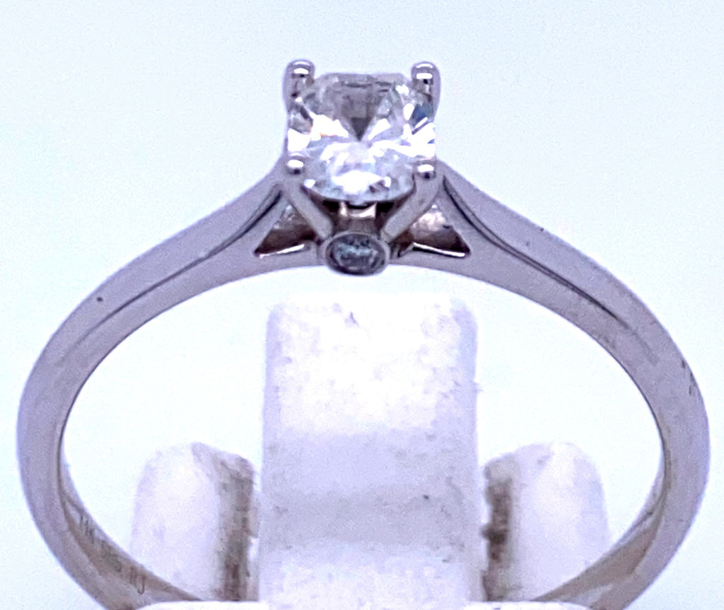 Oval Diamond Solitaire Ring in 14K White Gold (0.30ct) - MJ Christensen Diamonds