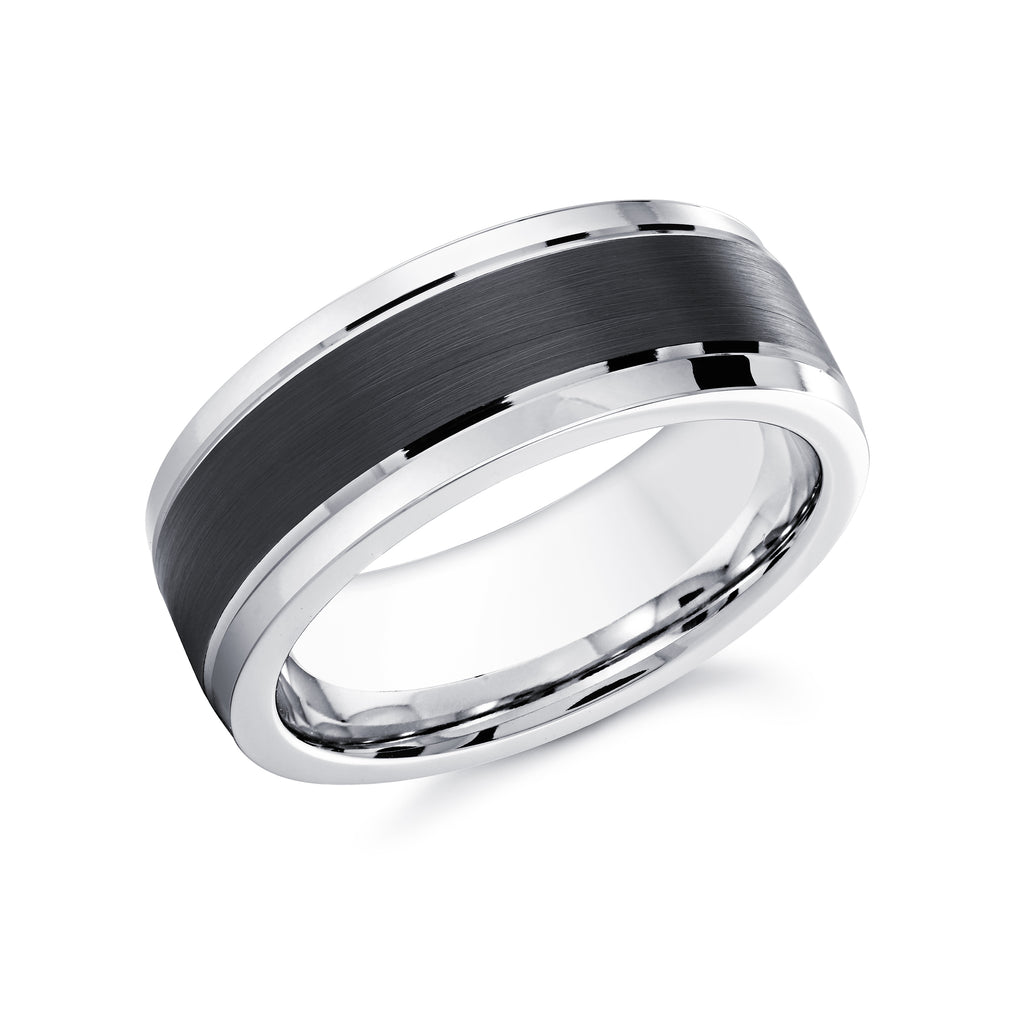 Malo 8mm White and Black Cobalt Band in 11 - MJ Christensen Diamonds