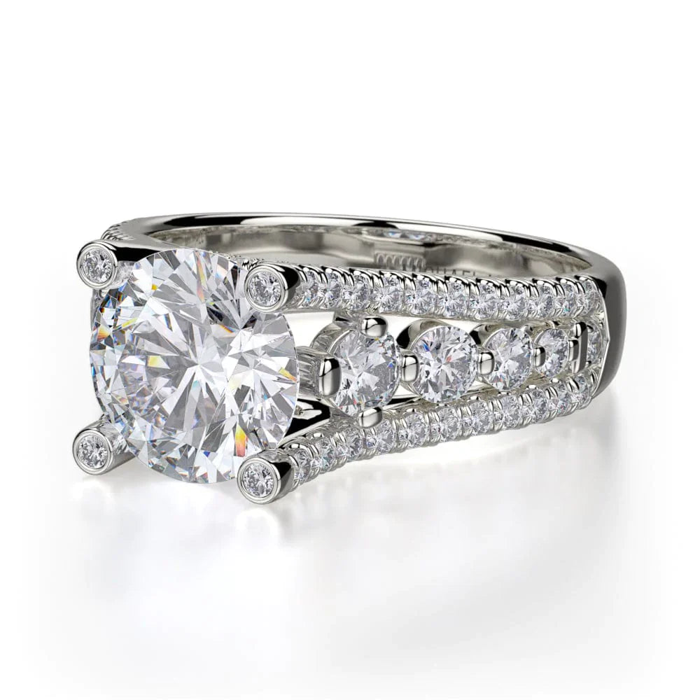 Stella Semi-Mount Engagement Ring in 18K White Gold (1.10tcw) - MJ Christensen Diamonds