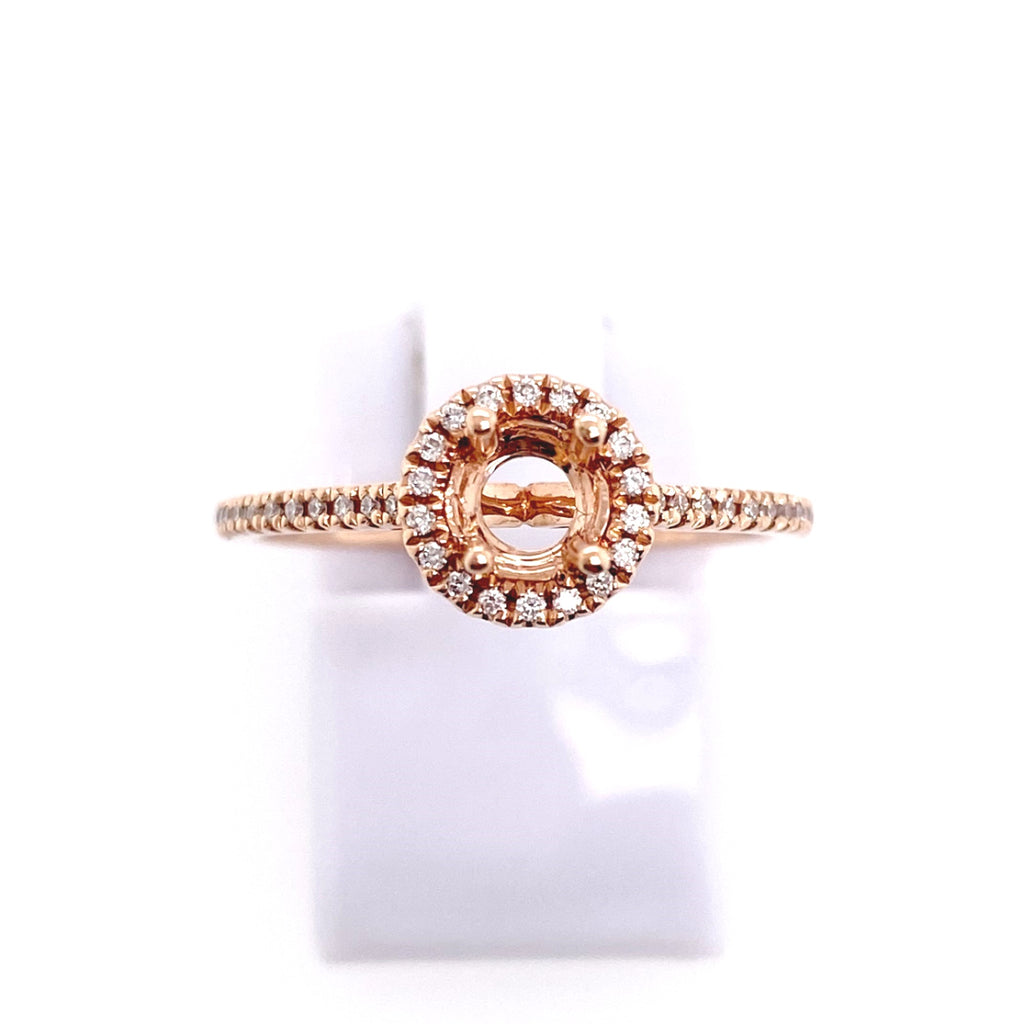 14K White Gold Diamond Halo Semi-Mount - MJ Christensen Diamonds