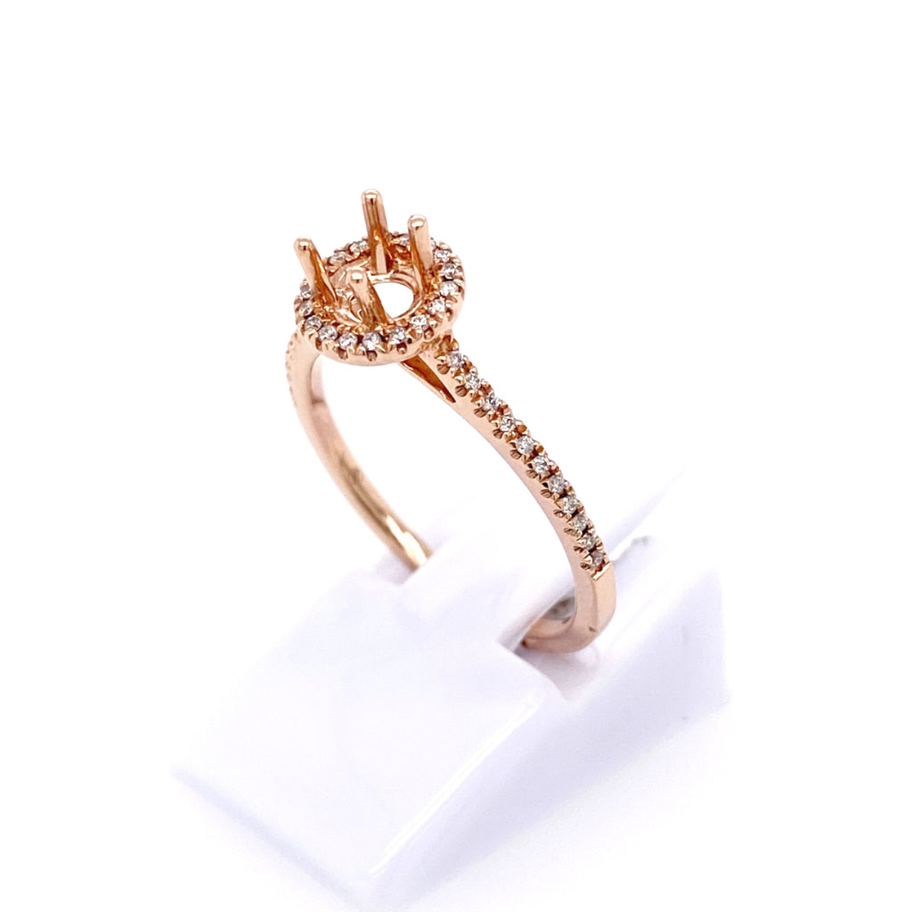 14K White Gold Diamond Halo Semi-Mount - MJ Christensen Diamonds