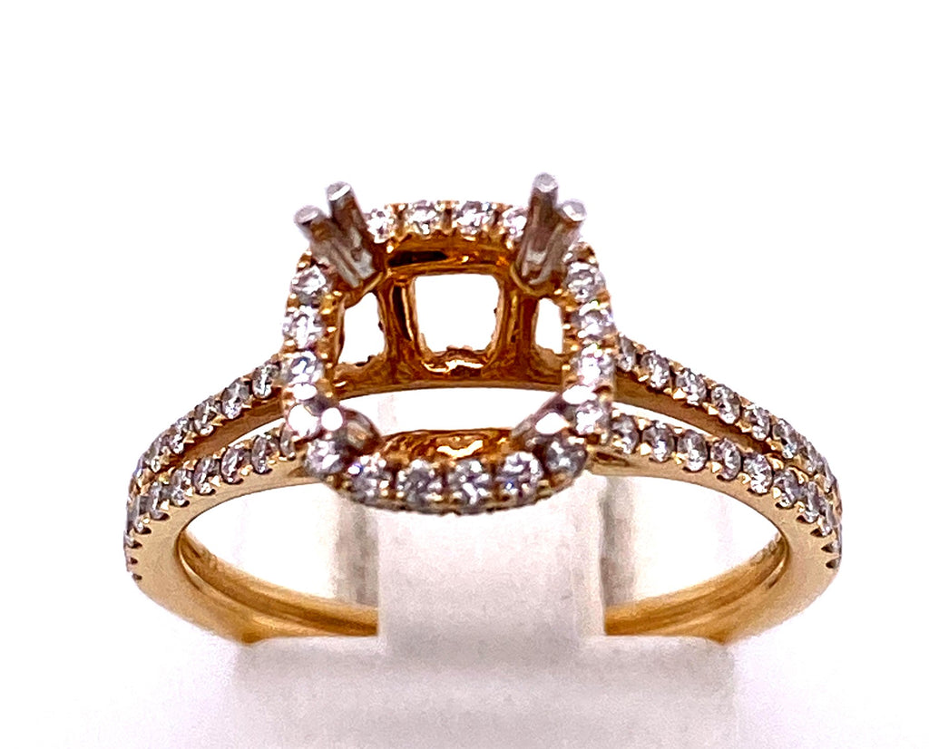 Gabriel & Co Round Diamond Halo Earrings in 14K Yellow Gold (.51ctw) - MJ Christensen Diamonds