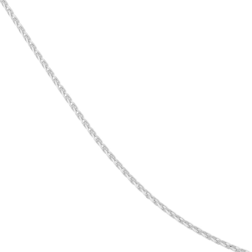 14K White Gold .85mm Diamond Cut Round Wheat Chain Necklace 20in - MJ Christensen Diamonds