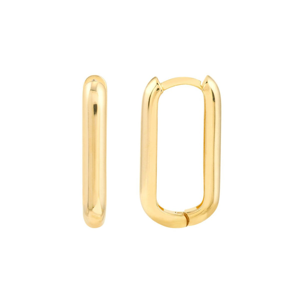 14K Yellow Gold 10x20mm Oblong Hoop Earrings in Yellow Gold - MJ Christensen Diamonds
