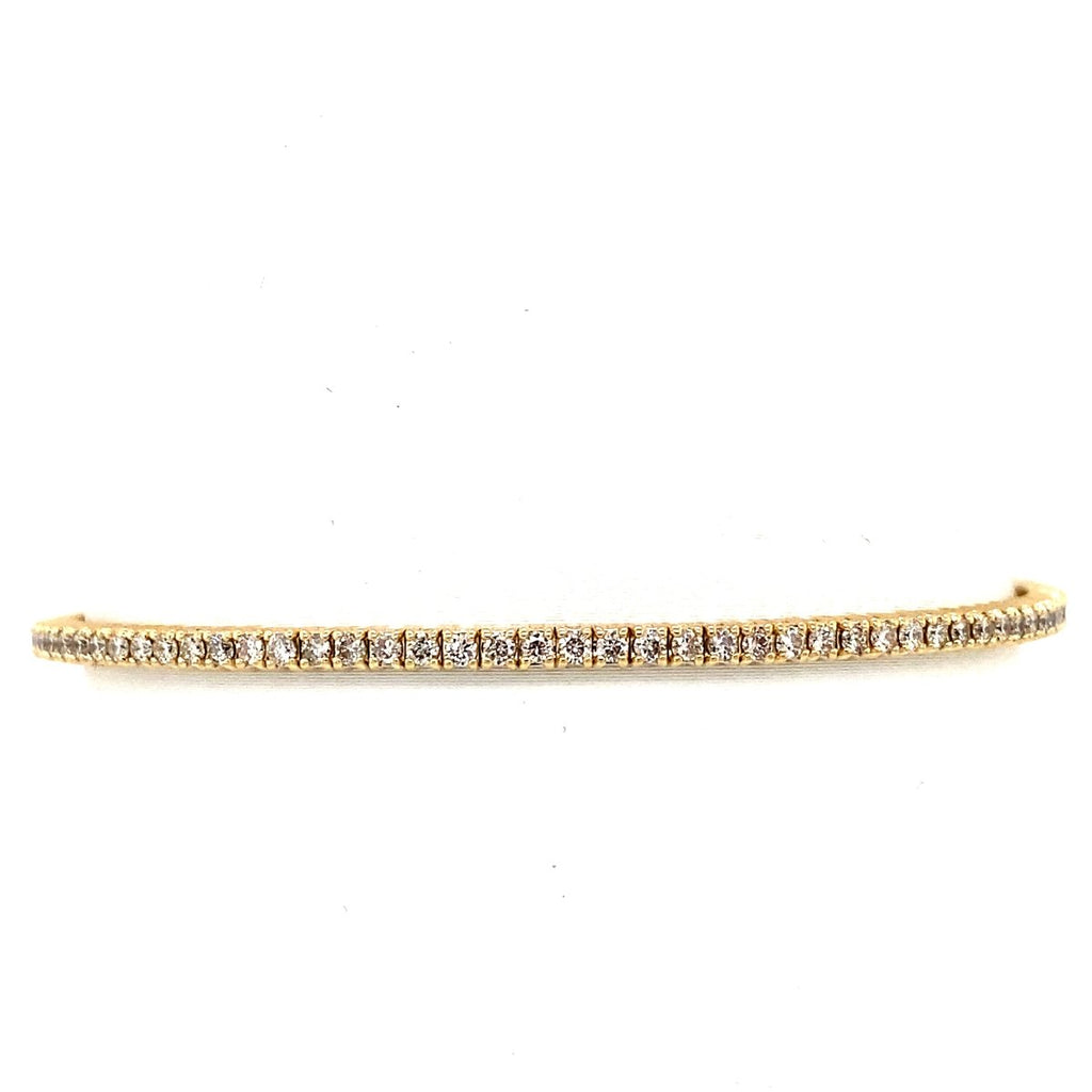 14K Yellow Gold 1.38ctw Diamond Wire Flex Titanium Bangle Bracelet (1.37ct) in 14K Yellow Gold - MJ Christensen Diamonds
