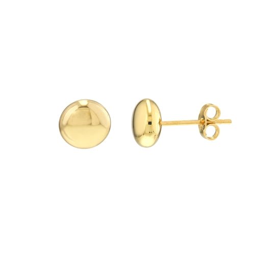 14K Yellow Gold 7mm Round Flat Pebble Stud Earrings - MJ Christensen Diamonds