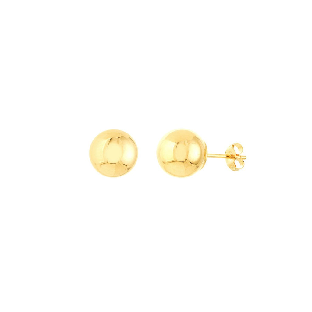 14K Yellow Gold 8mm Ball Stud Earrings in Yellow Gold - MJ Christensen Diamonds