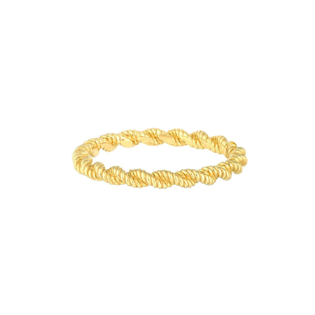14K Yellow Gold Cable Pattern Band Ring in Yellow Gold - MJ Christensen Diamonds
