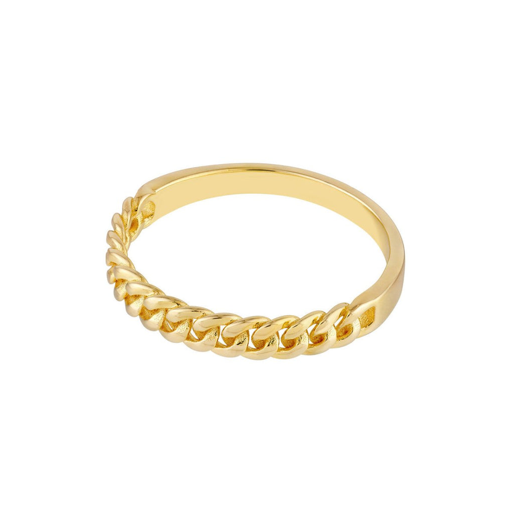 14K Yellow Gold Curb Chain Link Ring in 14K Yellow Gold - MJ Christensen Diamonds