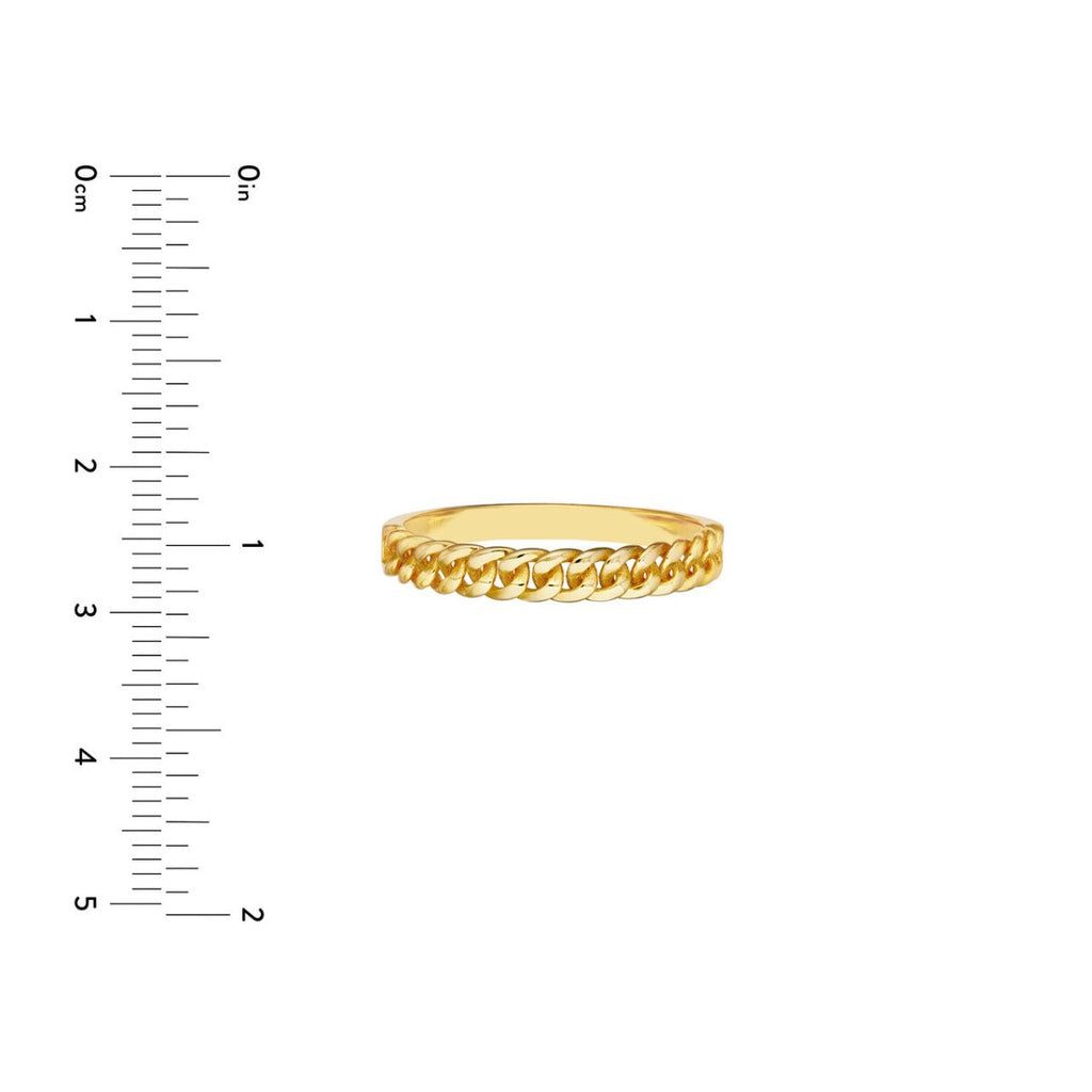 14K Yellow Gold Curb Chain Link Ring in 14K Yellow Gold - MJ Christensen Diamonds
