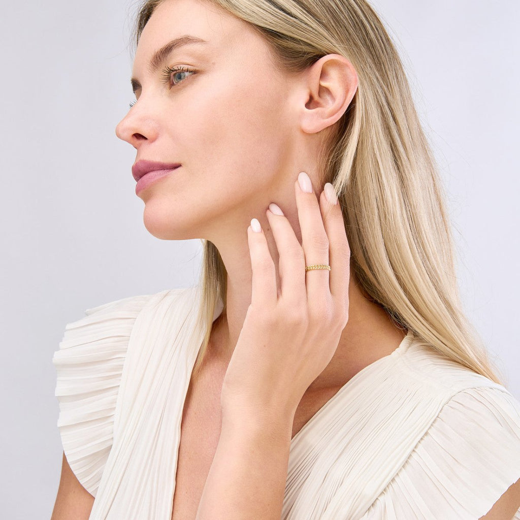 14K Yellow Gold Curb Chain Link Ring in 14K Yellow Gold - MJ Christensen Diamonds