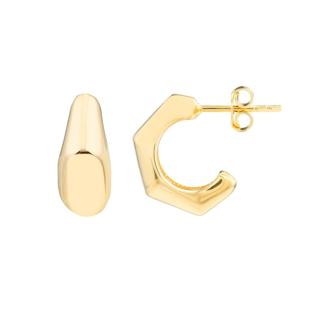 14K Yellow Gold J Hoop Earrings - MJ Christensen Diamonds