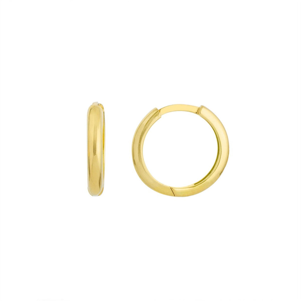 14K Yellow Gold Medium Huggie Earrings - MJ Christensen Diamonds