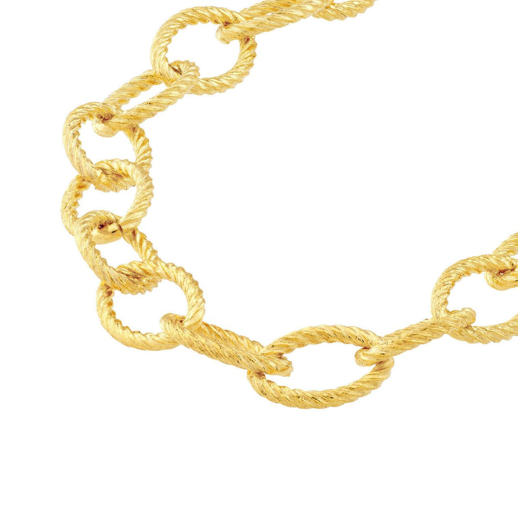 14K Yellow Gold Oval Twist Link Bracelet 7.5" - MJ Christensen Diamonds