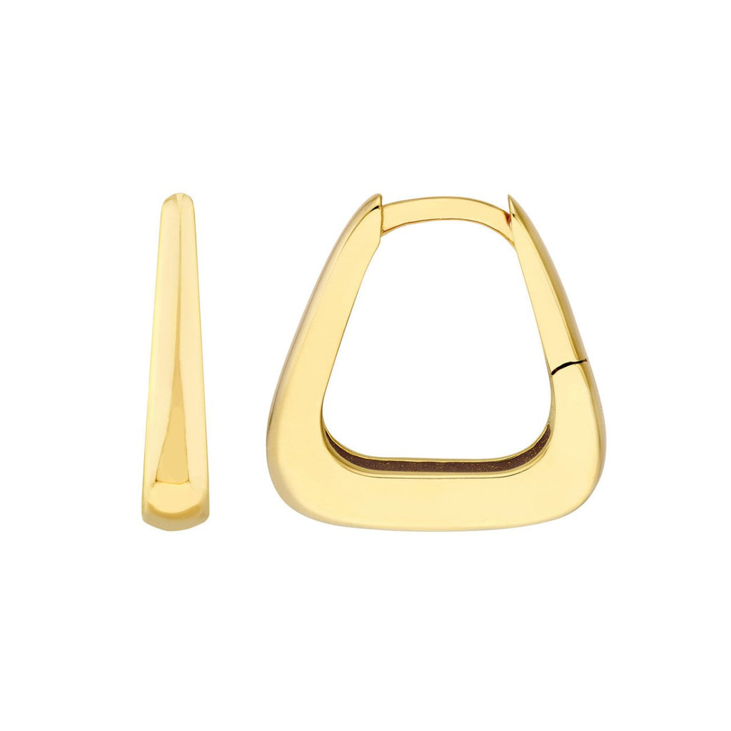 14K Yellow Gold Tapered Square Mini Hoop Earrings in Bright Polished - MJ Christensen Diamonds