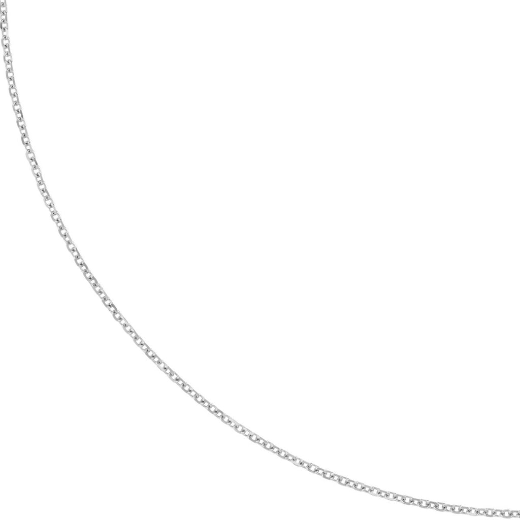 14KW 1.05mm Open DC Cable Chain Necklace in White Gold - MJ Christensen Diamonds
