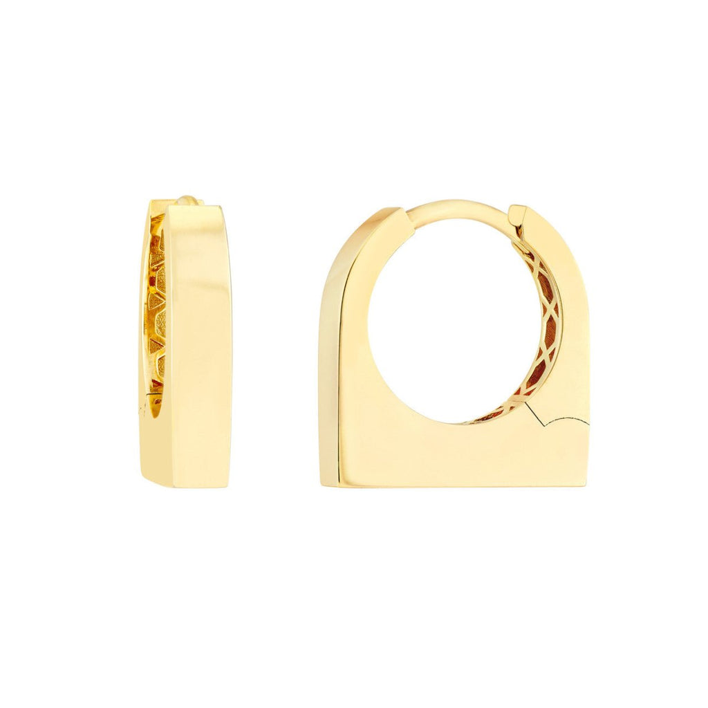 14KY Thick Bar Huggie Earrings in 14K Yellow Gold - MJ Christensen Diamonds