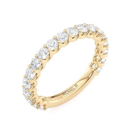 18K Yellow Gold 1.15ctw Round Diamond Shared Prong Anniversary Band in 18K Yellow Gold (1.15ctw) - MJ Christensen Diamonds