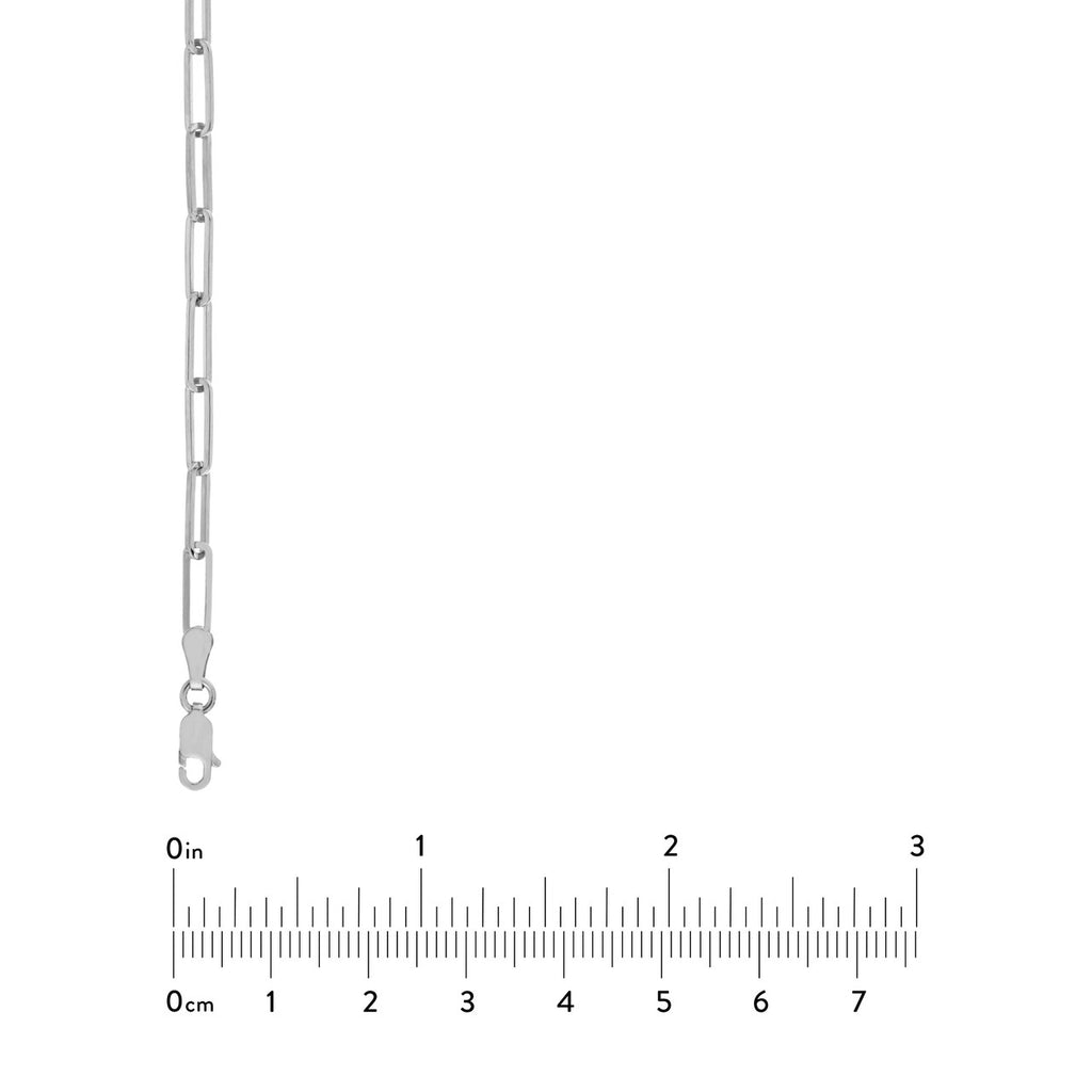 Paper Clip Chain Necklace in 14K White Gold - MJ Christensen Diamonds