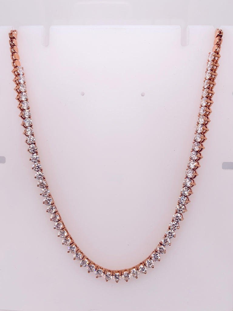 Gabriel & Co Round Diamond Ribbon Necklace in 14K White Gold (10.22ctw) - MJ Christensen Diamonds