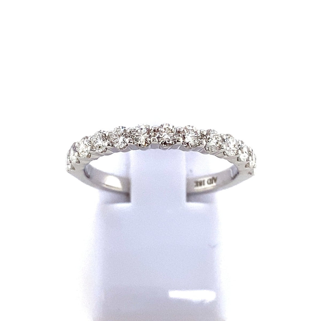 Anniversary Band with Round Diamond in 18K White Gold (.72ctw) - MJ Christensen Diamonds