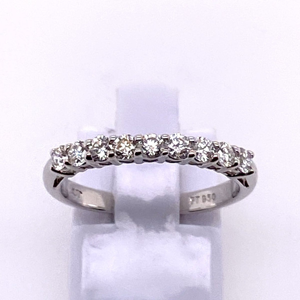 Anniversary Band with Round Diamond in Platinum (0.54ctw) - MJ Christensen Diamonds