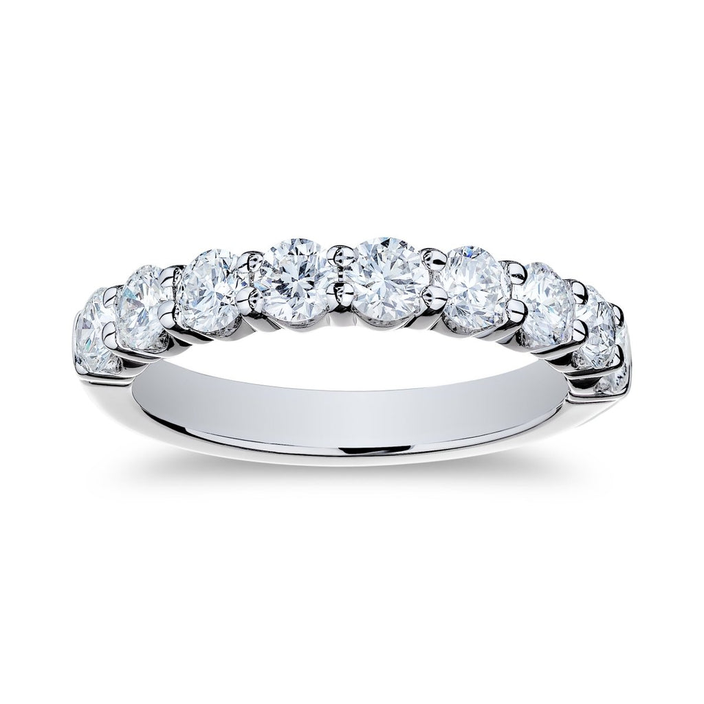Brandless Round Diamond Band in 18K White Gold (1.35ctw) - MJ Christensen Diamonds