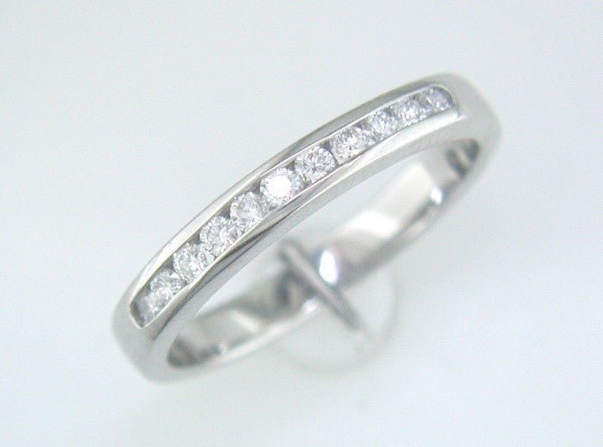 Channel Set Round Diamond Anniversary Band in Platinum (0.25ctw) - MJ Christensen Diamonds