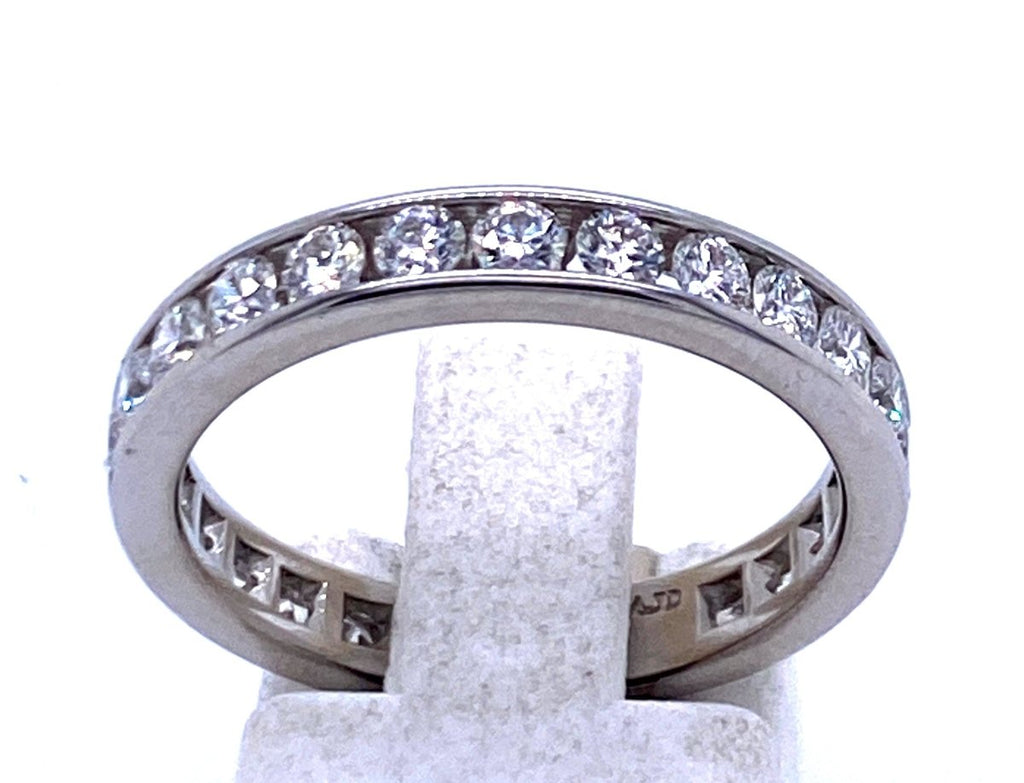 Channel Set Round Diamond Anniversary Band in Platinum (1.49tcw) - MJ Christensen Diamonds