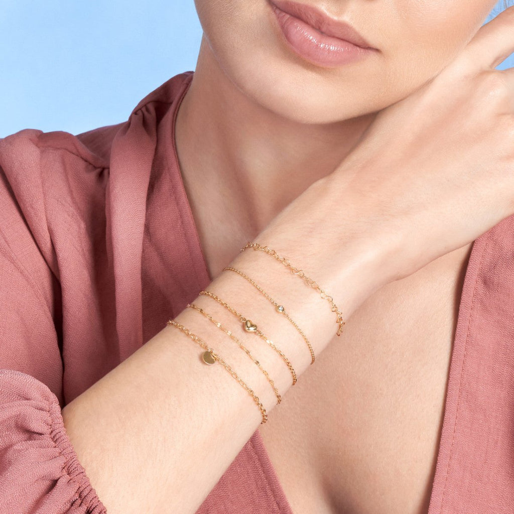 Circle Disc Drop Charm in 14K Yellow Gold - MJ Christensen Diamonds