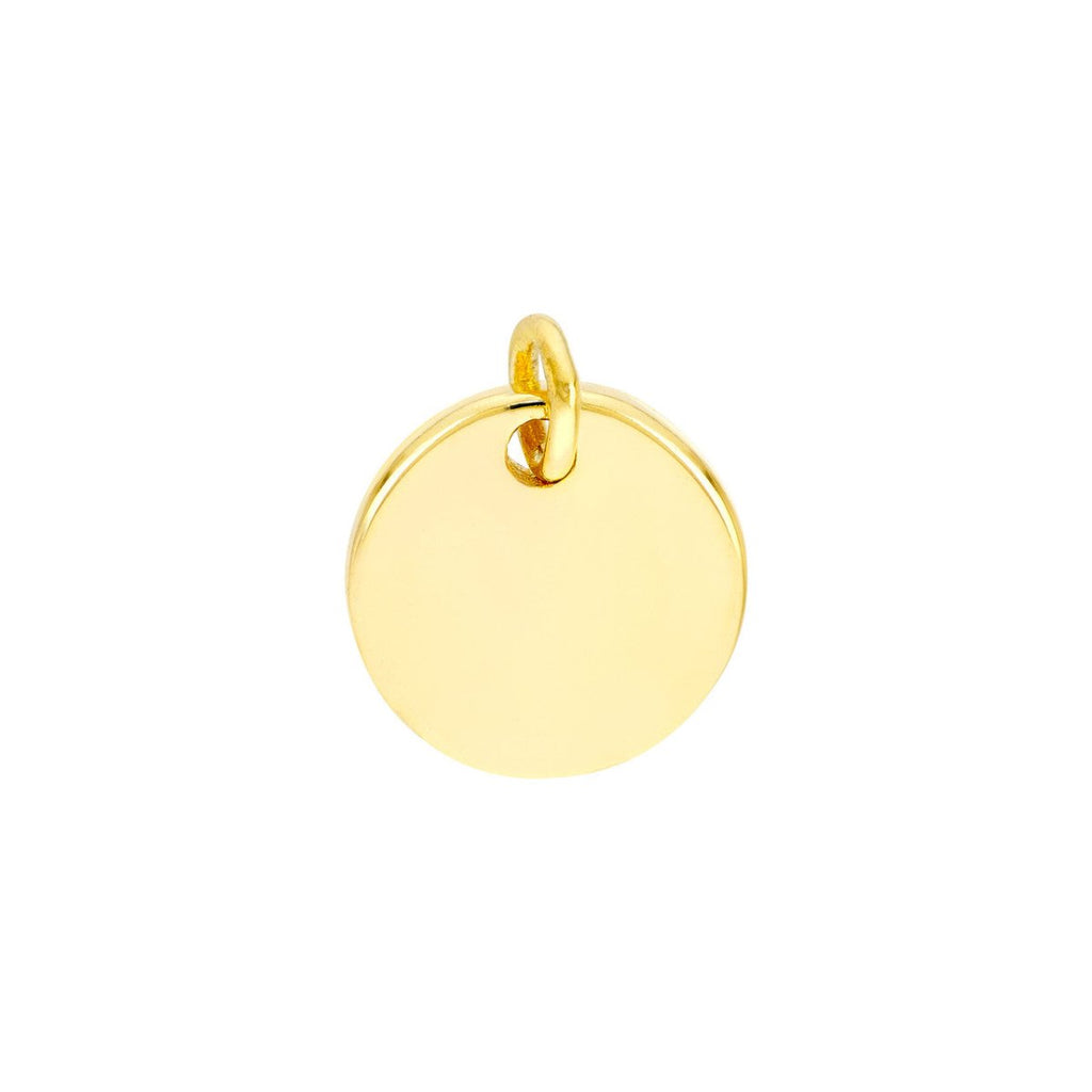 Circle Disc Drop Charm in 14K Yellow Gold - MJ Christensen Diamonds