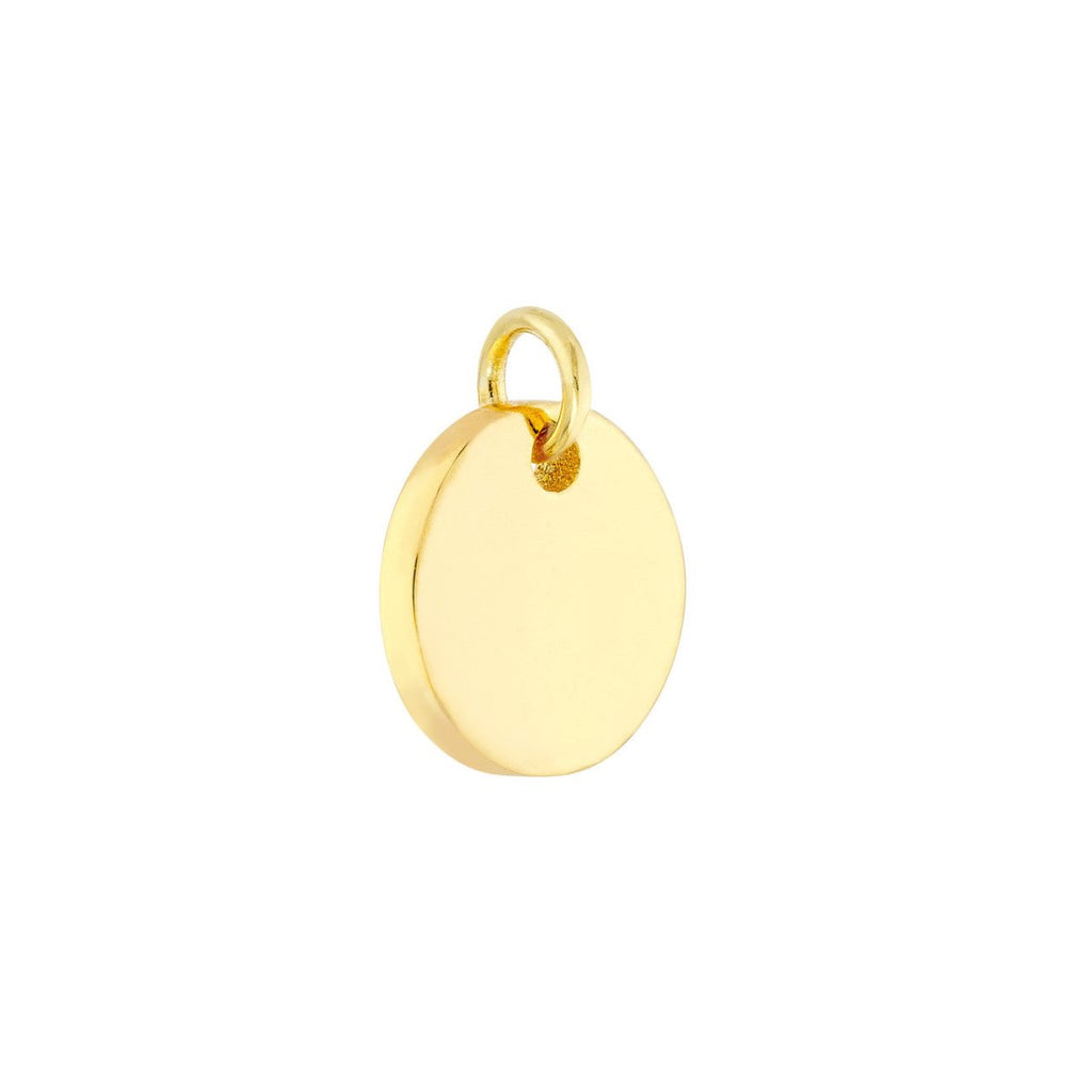 Circle Disc Drop Charm in 14K Yellow Gold - MJ Christensen Diamonds