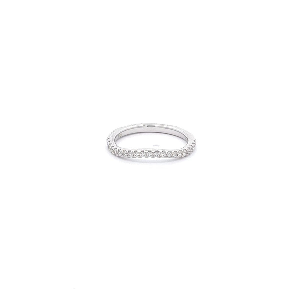 Curved Ann Band with 0.40ctw Round Diamond in 14K White Gold - MJ Christensen Diamonds