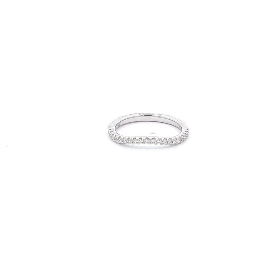 Curved Anniversary Band with 0.25ctw Round Diamond in 14K White Gold - MJ Christensen Diamonds