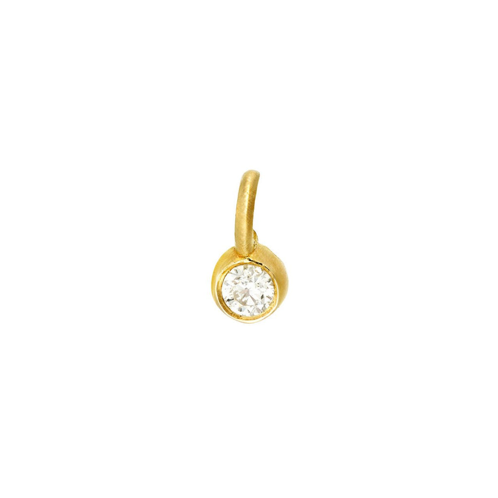 Drop Bezel Diamond Charm in 14K Yellow Gold (0.01ct) - MJ Christensen Diamonds