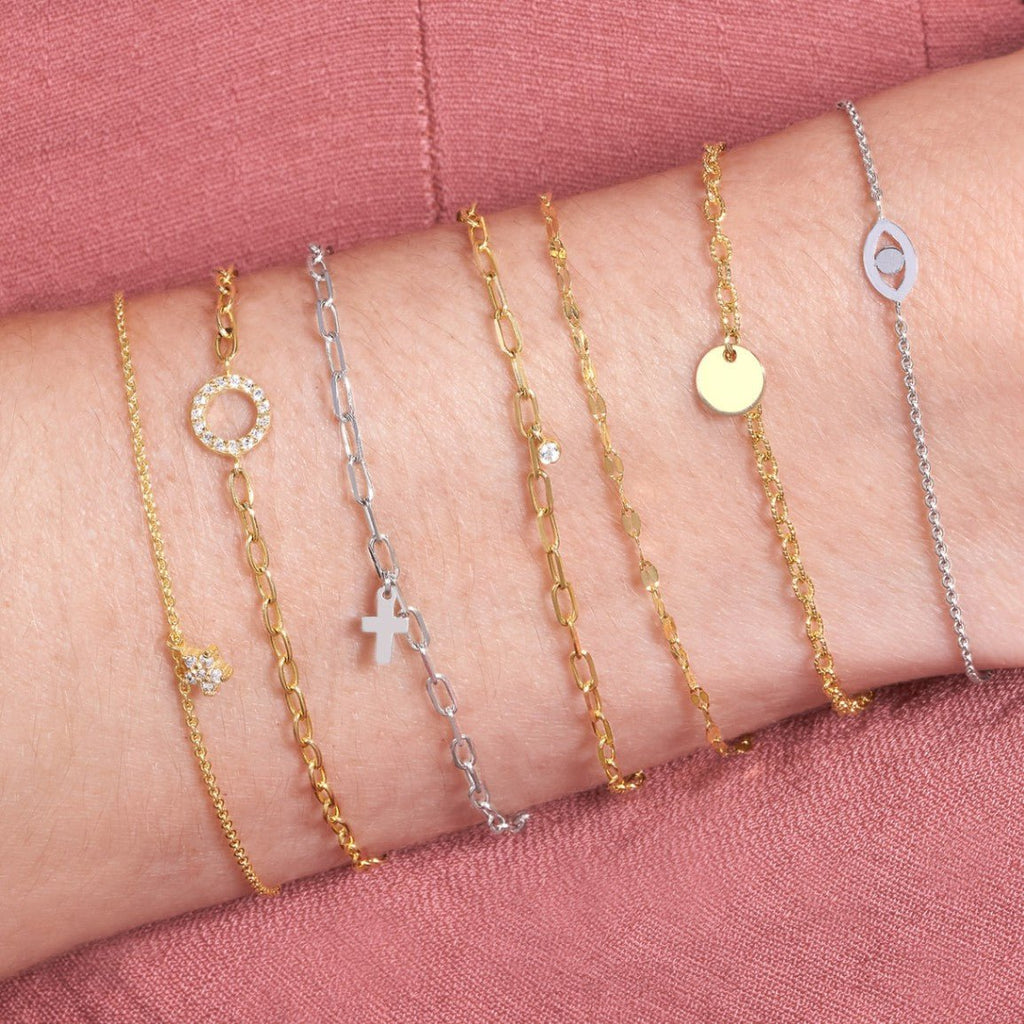 Drop Bezel Diamond Charm in 14K Yellow Gold (0.01ct) - MJ Christensen Diamonds