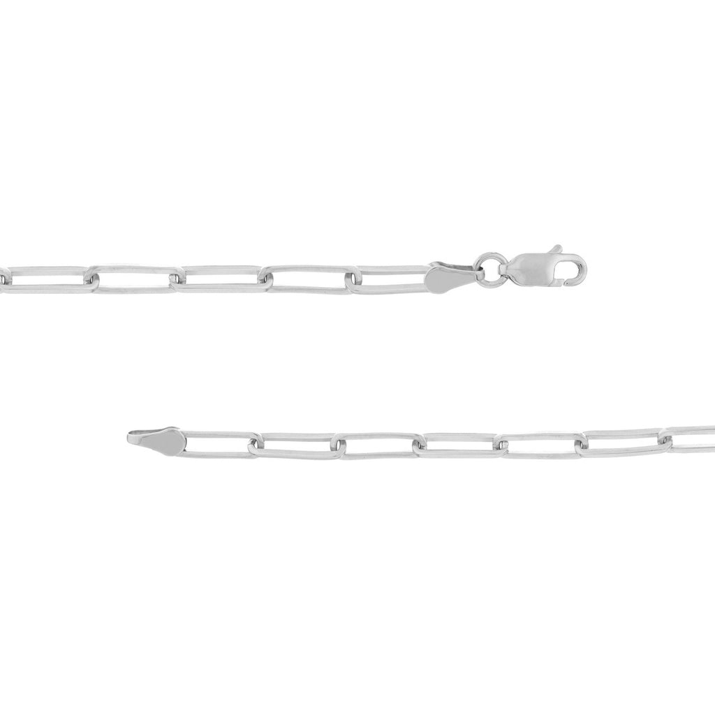 Paper Clip Chain Necklace in 14K White Gold - MJ Christensen Diamonds