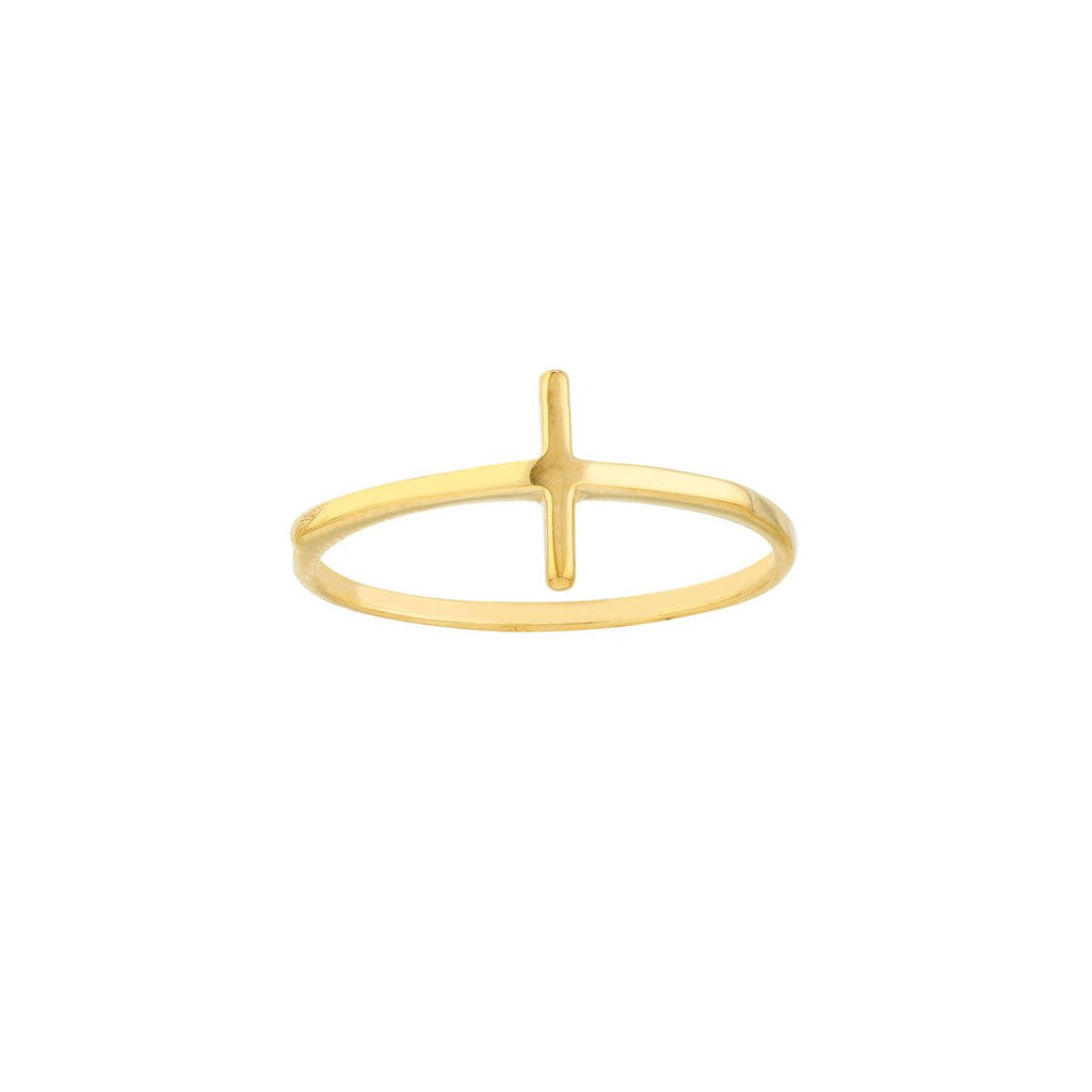 Fashion Cross Ring in 14K Yellow Gold - MJ Christensen Diamonds