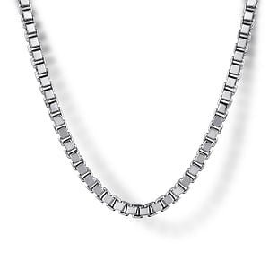 Gabriel & Co 2.5mm Box Chain Necklace 22" in Sterling Silver - MJ Christensen Diamonds