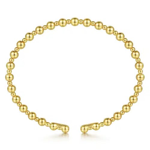 Gabriel & Co Bead Bujukan Bangle Bracelet in 14K Yellow Gold - MJ Christensen Diamonds