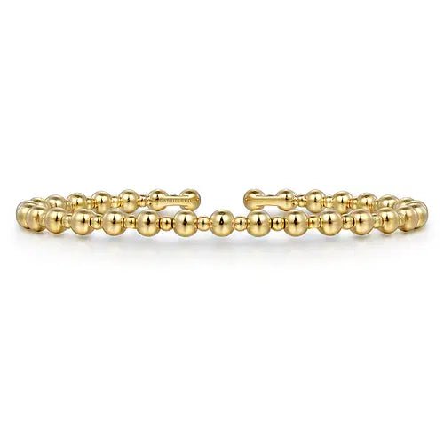 Gabriel & Co Bead Bujukan Bangle Bracelet in 14K Yellow Gold - MJ Christensen Diamonds